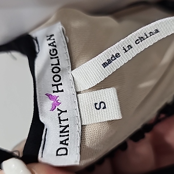 Dainty Hooligan  Maxi Boho Dress Black Floral Colorblock Cutout Open back Size S - Picture 8 of 11